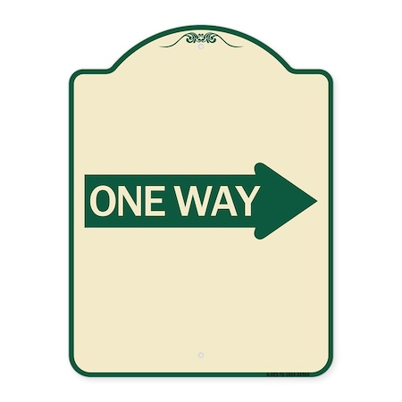 Signmission One Way With Right Arrow Heavy-Gauge Aluminum Architectural Sign, 24" x 18", TG-1824-24384 A-DES-TG-1824-24384